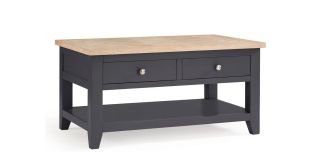 Bordeaux Coffee Table - Dark Grey - Dark Grey Lacquer - Solid Oak with Real Oak Veneers