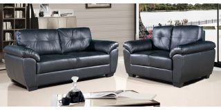 Bristol Black Leather 3 + 2 Sofa Set