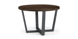 Brooklyn Round Table - Dark Oak - Dark Oak - Solid Oak & Gunmetal