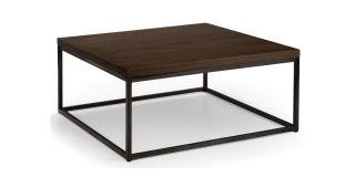 Brooklyn Square Coffee Table - Dark Oak - Dark Oak - Solid Oak & Gunmetal