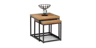 Brooklyn Nesting Lamp Tables - Solid Oak & Gunmetal