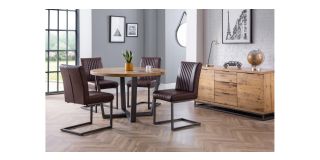 Brooklyn Round Table - Solid Oak & Gunmetal