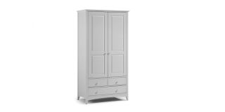 Cameo Combination Wardrobe - Dove Grey - Dove Grey Lacquer - Solid Pine with MDF