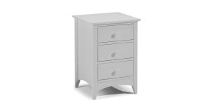 Cameo 3 Drawer Bedside - Dove Grey - Dove Grey Lacquer - Solid Pine with MDF
