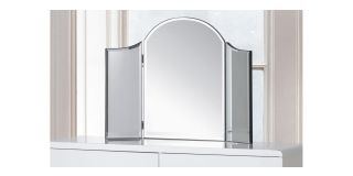Canto Curved Dressing Table Mirror - Clear Glass - Lacquered MDF