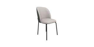 Cartier 2 Tone Grey Leather And Fabric Dining Chair Grey (Per Pair)