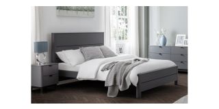 Chloe Bed - Storm Grey Lacquer - Lacquered MDF - Other Sizes Available - 135 cm 150 cm