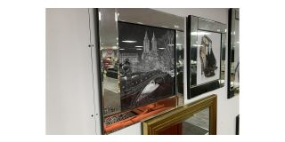 City Scene Print With Mirrored Frame - Sold As Seen - Ex-display Showroom Product 49281