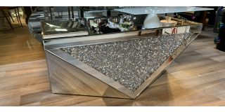 Crushed Glass And Mirror Coffee Table - Mirror Cracked On Top Sold As Seen - Ex-display Showroom Product 49231