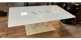 White Toughened Glass Coffee Table - Few Light Scratches Sold As Seen - Ex-display Showroom Product 49232