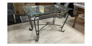 Iron Wrought And Glass Side Table - Few Scuffs Sold As Seen - Ex-display Showroom Product 49263