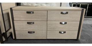 Wooden Industrial Chic 6 Drawer Chest Of Drawers - Sold As Seen - Ex-display Showroom Product 49264