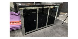 Black High Gloss Sideboard - Missing Handles With Few Scuffs And Chips - Sold As Seen - Ex-display Showroom Product 49267