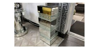 Mirrored Tall Side Table - Sold As Seen - Ex-display Showroom Product 49245