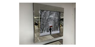Winter Scene Print With Mirrored Frame - Sold As Seen - Ex-display Showroom Product 49276
