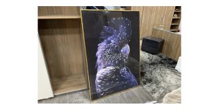 Large Purple Parrot Picture With Gold Frame - Sold As Seen - Ex-display Showroom Product 49243