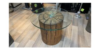Round Glass All Weather Side Table - Sold As Seen - Ex-display Showroom Product 49238