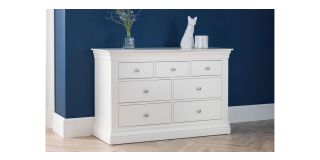 Clermont 4+3 Drawer Chest - White - White Lacquer - Solid Pine with MDF