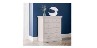 Clermont 3+2 Drawer Chest - Light Grey - Light Grey Lacquer - Solid Pine with MDF