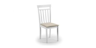 Coast Dining Chair - White - Ivory Faux Suede - Low Sheen Lacquer - Solid Malaysian Hardwood