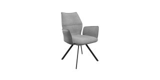 Como Fabric Dining Armchair Grey (Per Pair)