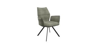 Como Fabric Dining Armchair Green (Per Pair)