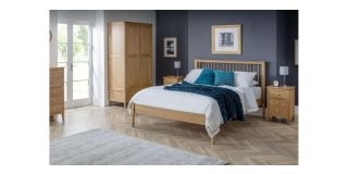 Cotswold Bed - Natural Satin Lacquer - Solid Oak with Real Oak Veneers - Other Sizes Available - 135cm 150cm