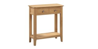 Cotswold Console Table - Natural Satin Lacquer - Solid Oak with Real Oak Veneers