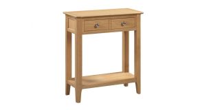 Cotswold Console Table - Natural Satin Lacquer - Solid Oak with Real Oak Veneers