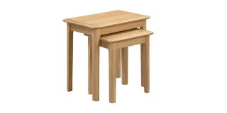 Cotswold Nest of 2 Tables - Natural Satin Lacquer - Solid Oak with Real Oak Veneers