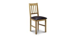 Coxmoor Oak Dining Chair - Brown Faux Leather - Oiled Oak - Solid Oak