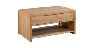 Curve Coffee Table - Solid Oak with Real Oak Veneers