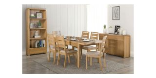 Curve Extending Dining Table - Solid Oak with Real Oak Veneers