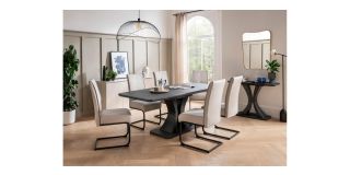 Daiva 1.6m - 2m Extending Large Table Charcoal