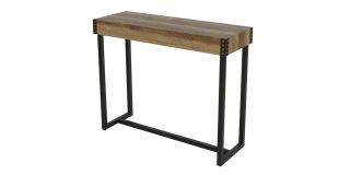 Dalton Console Table Old Wood Finish with Black Metal Legs