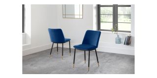 Delaunay Dining Chair - Blue - Blue Velvet