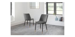 Delaunay Dining Chair - Grey - Grey Velvet