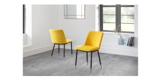 Delaunay Dining Chair - Mustard - Mustard Velvet