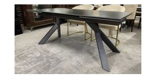 Queen Ceramic 1.8m - 2.8m Extending Black Dining Table