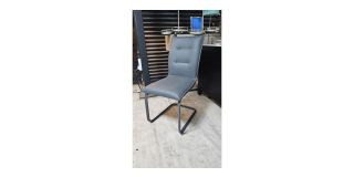 Grey Dining Chair With Metal Legs Ex-Display 50625