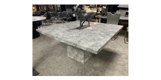 1.4m Square Grey Marble Dining Table