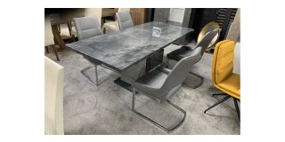 Grey 2m Two-Tone Extending Dining Table (extending From 1.6m To 2m - Without Chairs)