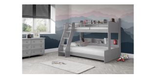 Domino Triple Sleeper - Light Grey - Foil Wrapped Particleboard & Powder Coated Steel