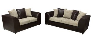 Dylan 3 + 2 Seater Brown And Coffee Portobello Cord