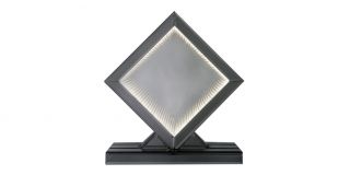 Medium Smoked Mirror White LED Radley Diamond Table Lamp