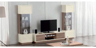 Evolution Ivory and Wood Single Display Cabinet