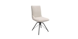 Faro Fabric Swivel Dining Chair Ivory (Per Pair)