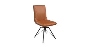 Faro Leather Swivel Dining Chair Tan (Per Pair)