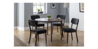 Farringdon Dining Chair - Grey Linen - Walnut Finish - Solid Beech