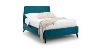 Frida Curved Velvet Bed - Teal - Teal Velvet - Other Sizes Available - 135cm 150cm